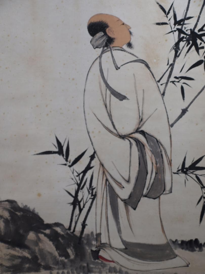 民間仕入れ品　中国近時代张大千の掛軸 人物図　 貴重品 DE447A7-3