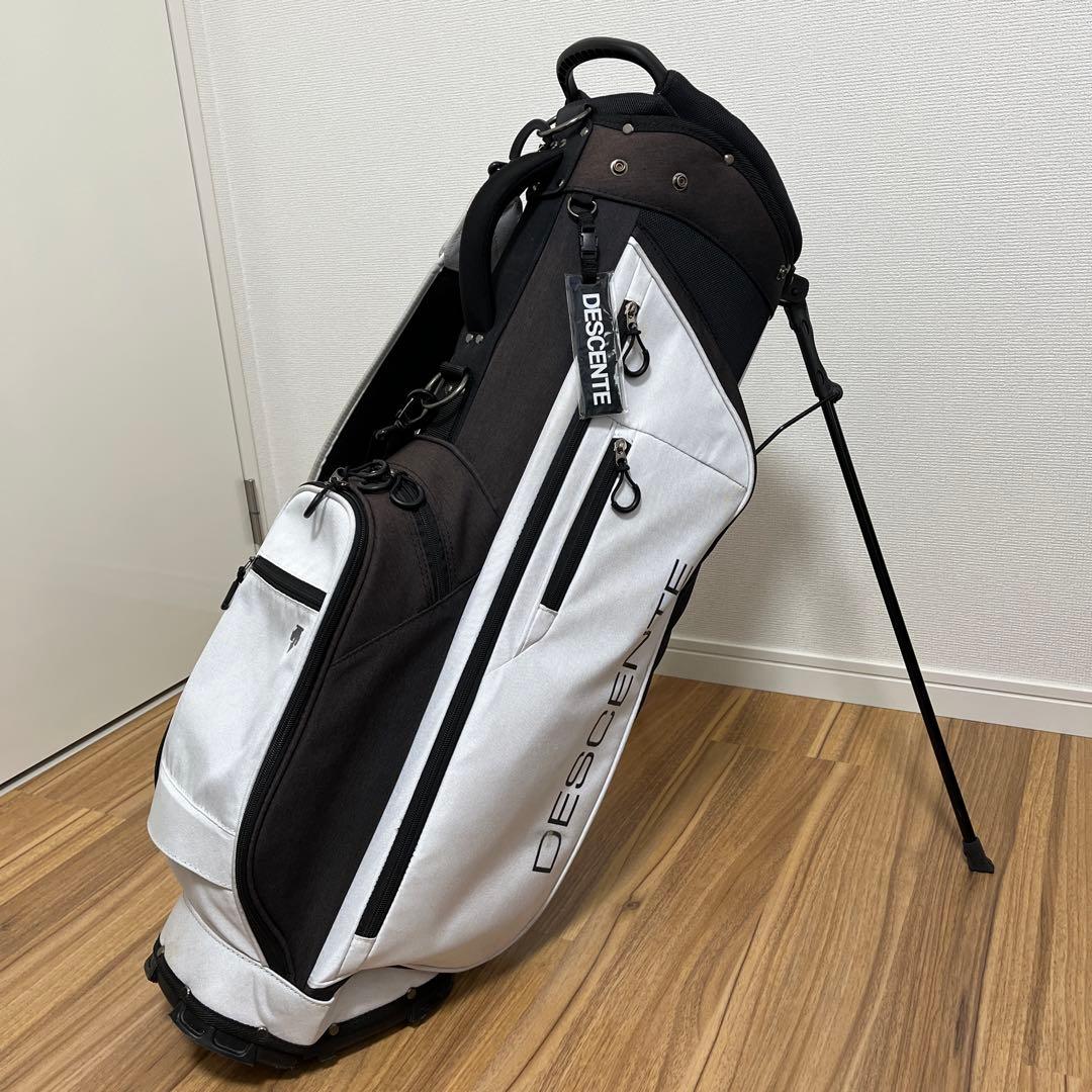 DESCENTE キャディバッグ DQBTJJ03 8.5型 白/黒　スタンド式