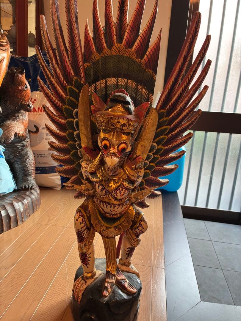 バリ島 木彫り ガルーダ像 大型 オブジェ アジアンインテリア 民族彫刻 置物