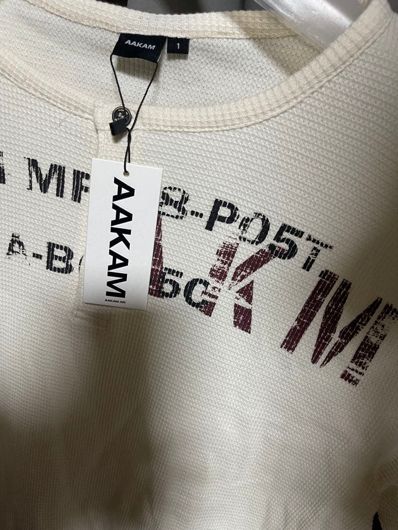 トップス AAKAM Waffle Henry Neck Long Sleeve