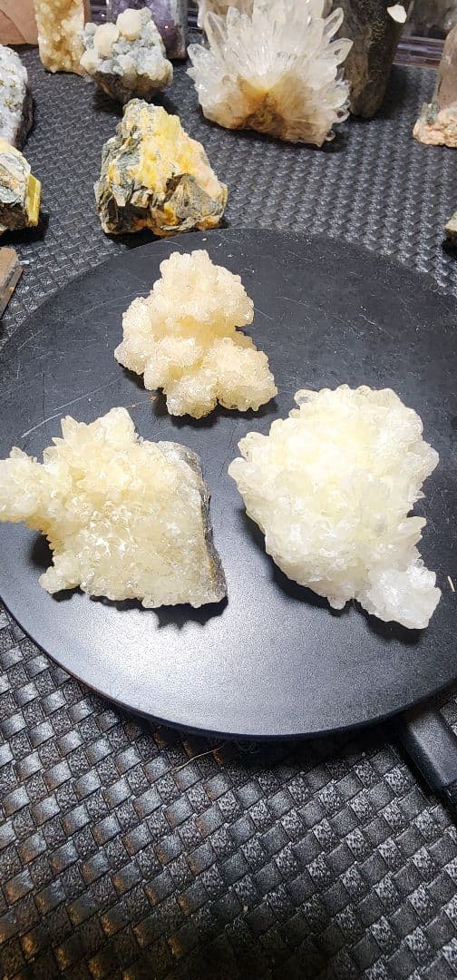 蛍光アラゴナイト クラスター　３セット