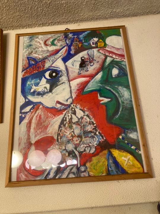 シャガールの模写、額入り、