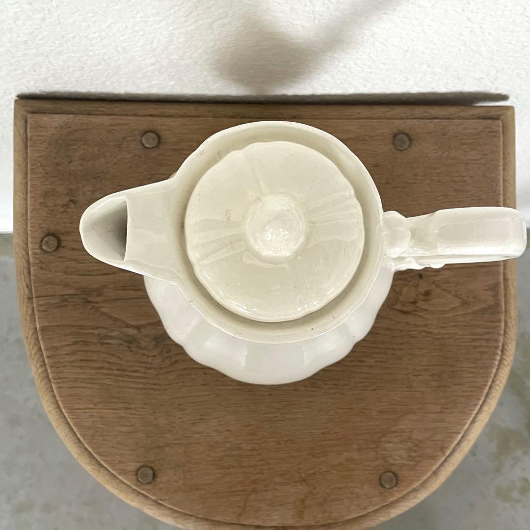 フランス アンティーク サルグミンヌ 花リム ポット