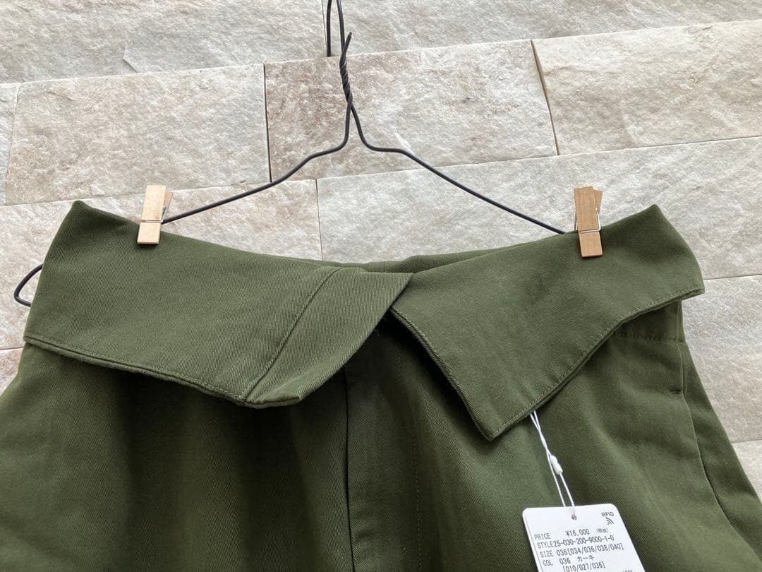 スピック&スパンHiguchi*S2WAYハイウエストパンツ　カーキ　36