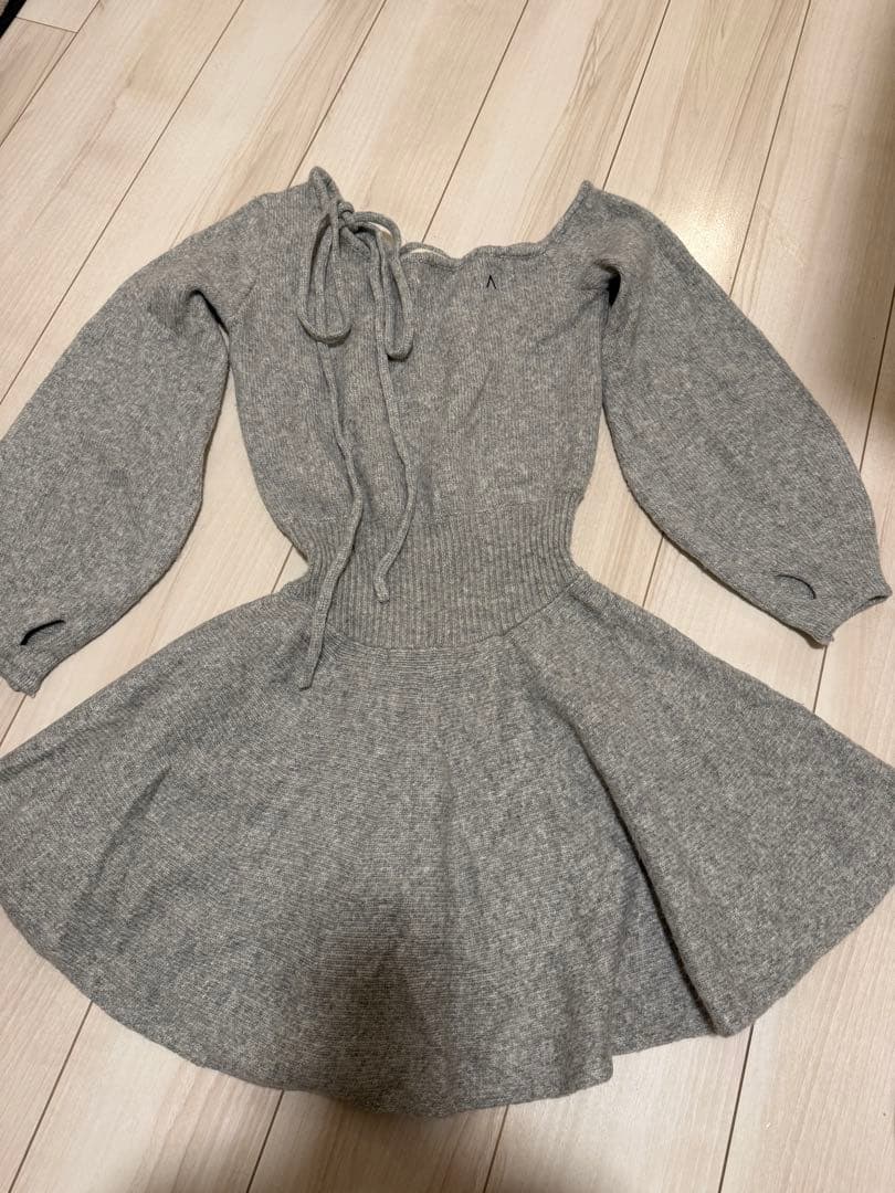andmary Rhoda flare mini dress gray グレー