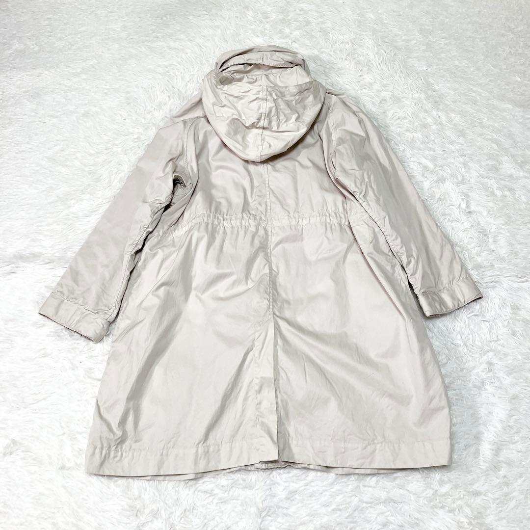 45R 高密度ギャバの908モッズ ステンカラー コート オフホワイト　フード