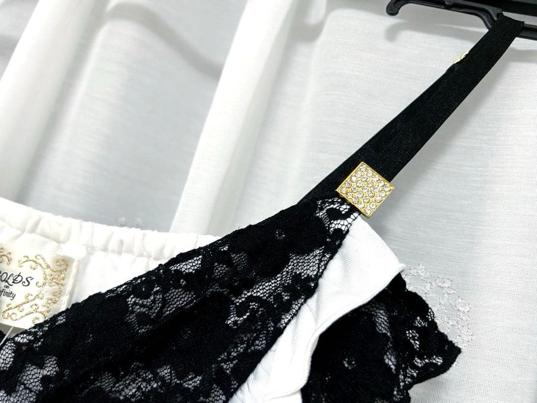 タグ付き♡GOLDS♡肩紐ビジュー♡ふりふりラッフルフリル♡レースキャミトップス
