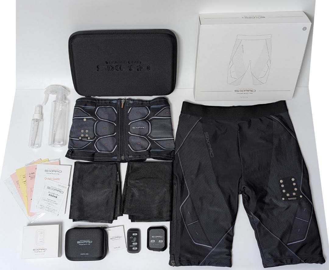 【2点セット】SIXPADパワースーツ ヒップ＆レッグMen L＆コアベルトM