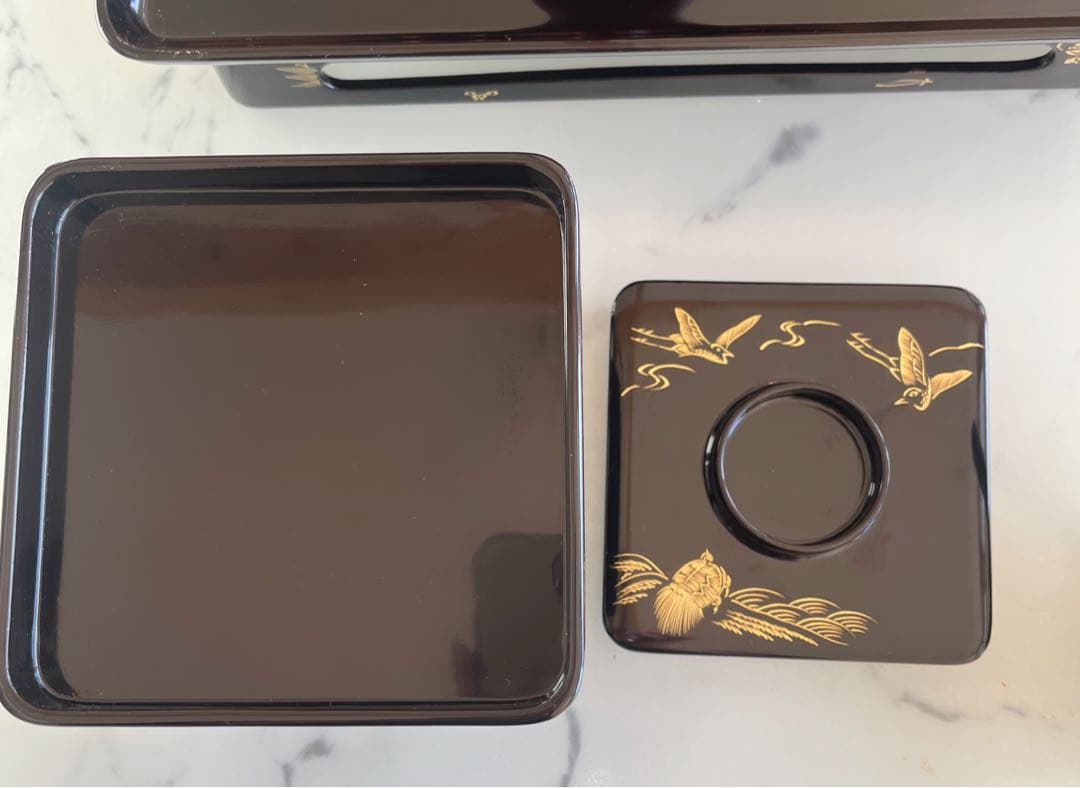 漆器セット 金箔装飾 木箱付き　輪島塗　お屠蘇セット　お正月