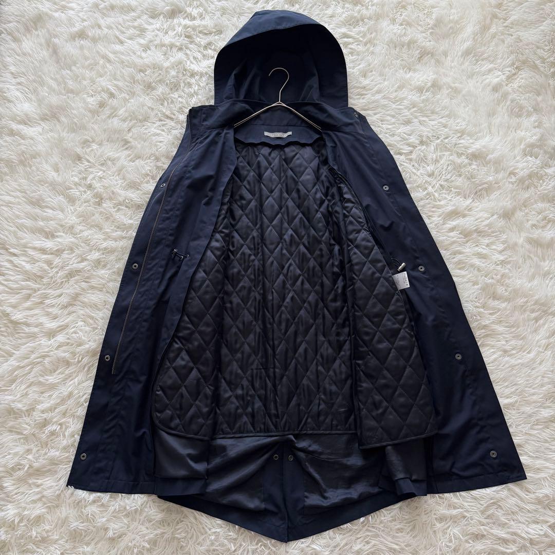 【セオリーリュクス】モッズコート フーディー 中綿ライナー付 38 紺