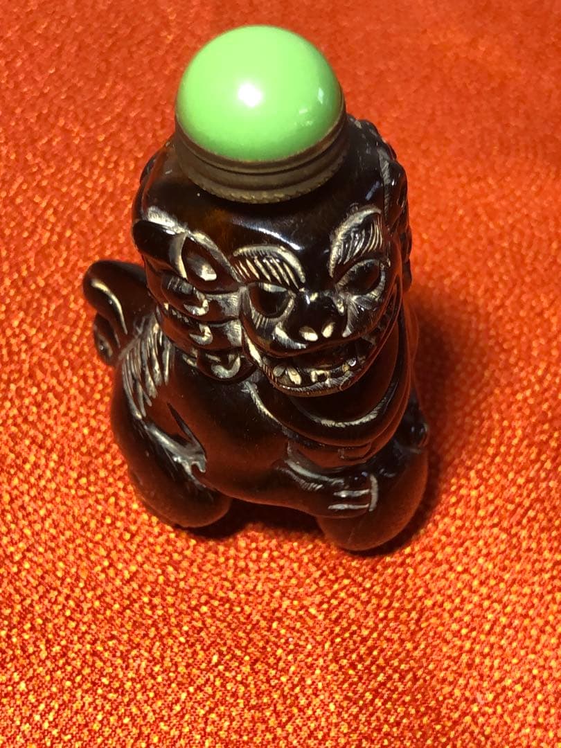 鼻煙香獅子彫り縁起置物美術品香道