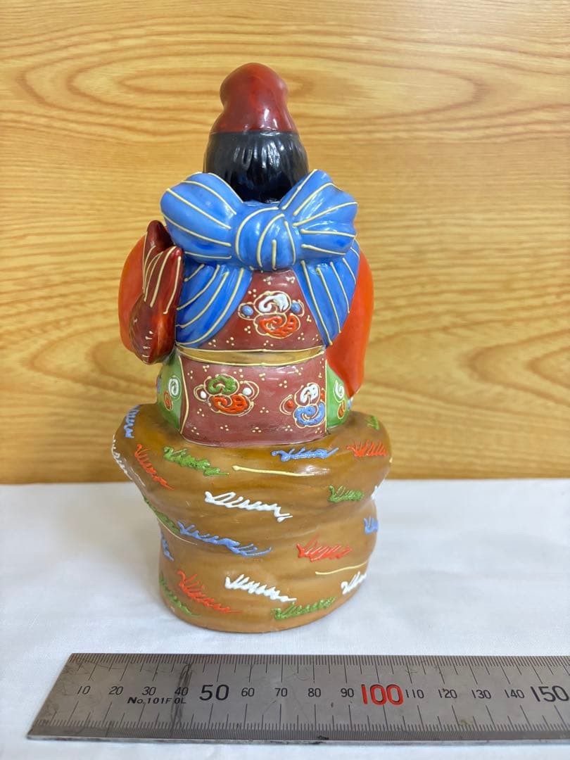 【美品】九谷焼 七福神 置物 全7体セット 6号 盛技法 金彩 伝統工芸品