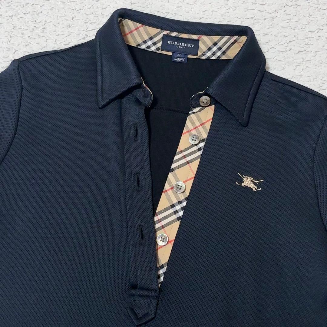 バーバリー ゴルフ ノバチェック ポロワンピース ゴルフウェア ネイビー M 紺