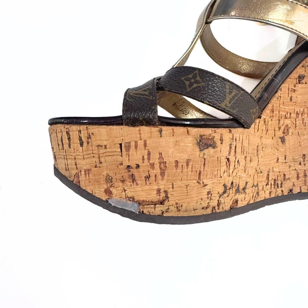 LOUIS VUITTON サンダル モノグラム ストラップ ウェッジサンダル