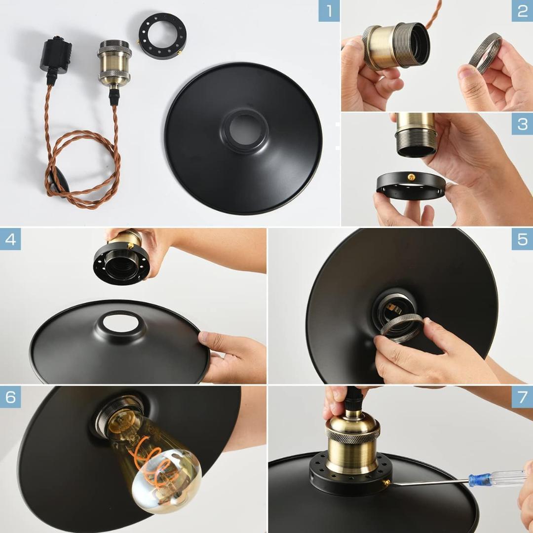 【M2208-120-90】ペンダントライト 3個セット レール式 直径22cm