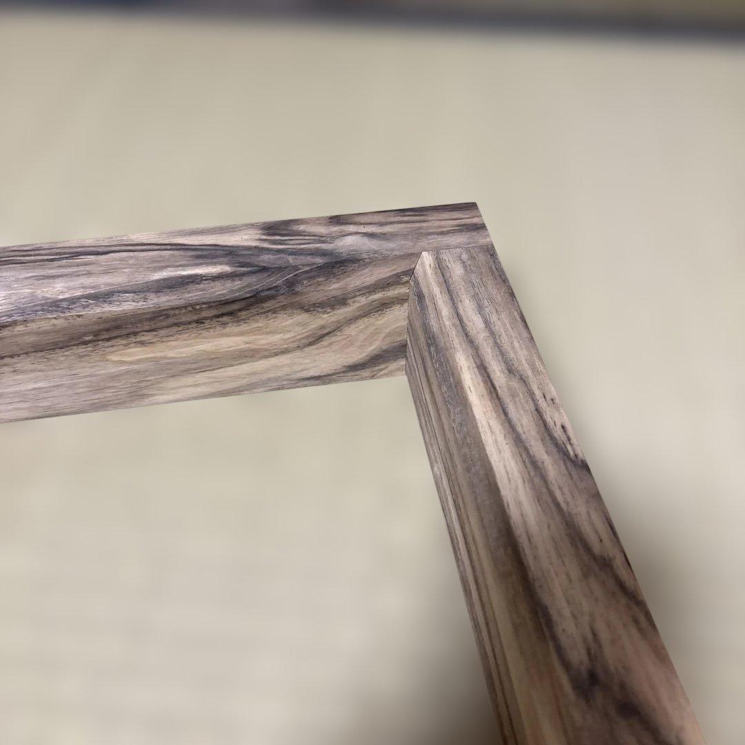 【茶道具】雄斎造　黒柿炉縁（共箱）★送料込★