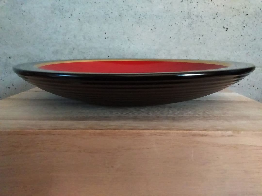 輪島塗　榎に百舌鳥　飾り皿　大皿