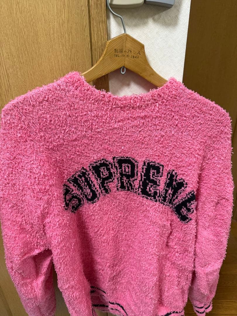 Supreme ピンク ロゴセーター XL