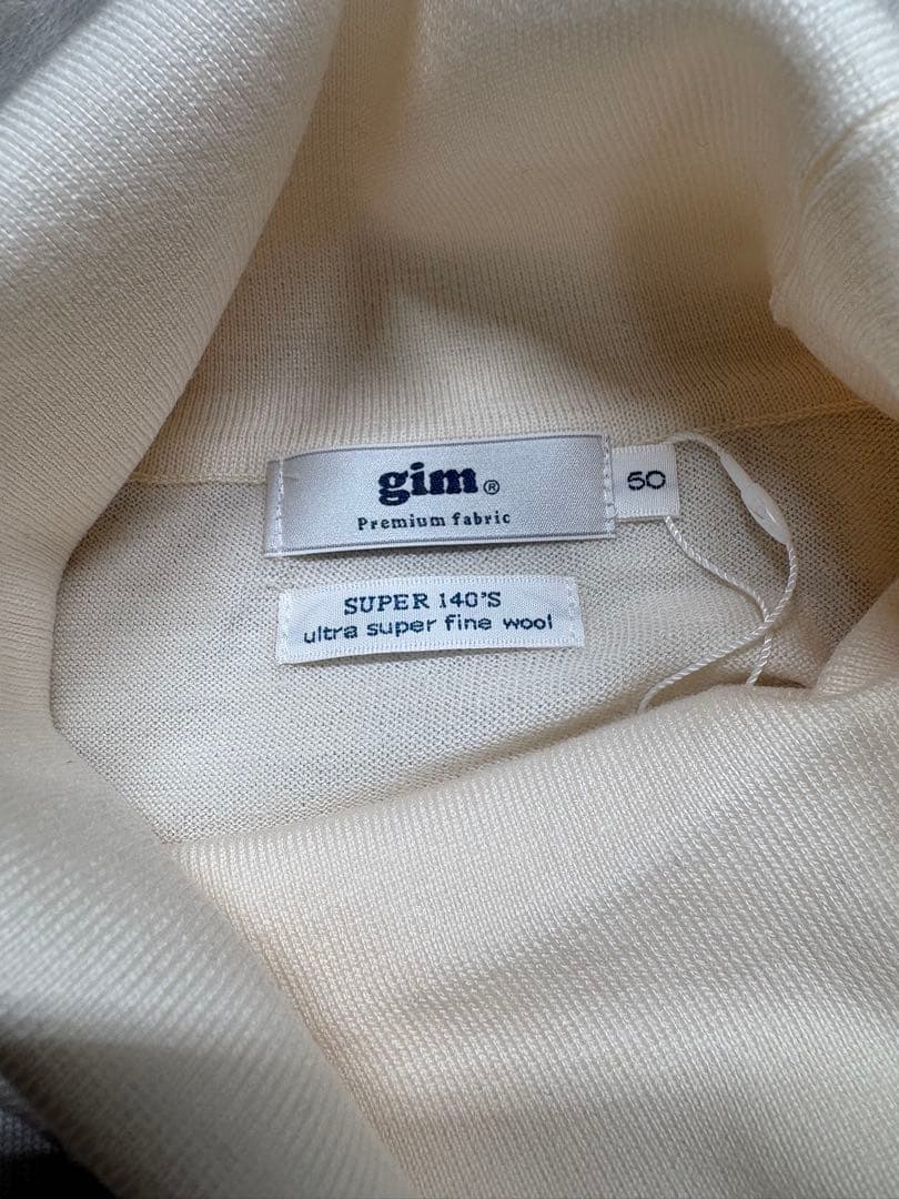 定価1.9万GIM メンズ タートルネックニット LL スーパー140s 日本製