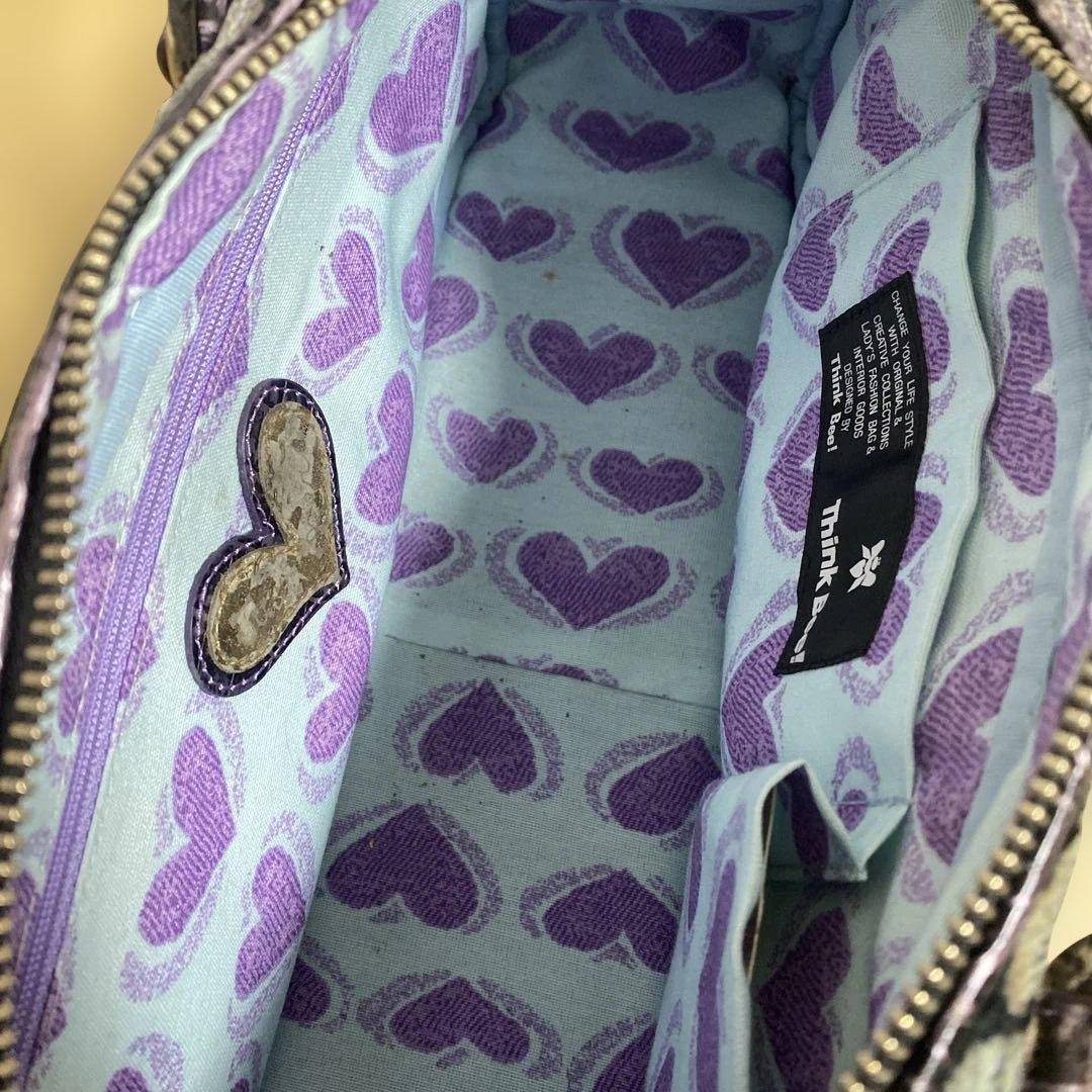 Think Bee! Just Heart ワンショルダー ベロア 蝶柄