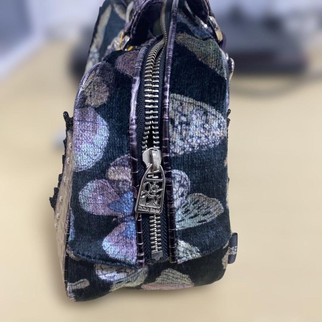 Think Bee! Just Heart ワンショルダー ベロア 蝶柄