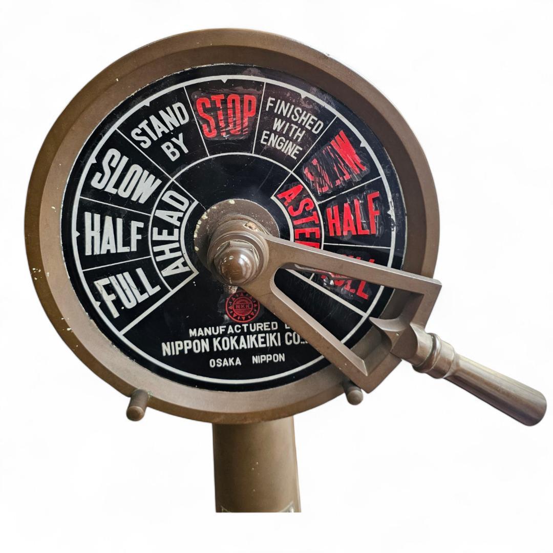 当時物 日本航海計器 船舶 エンジンテレグラフ 1m超 オブジェ 真鍮 骨董