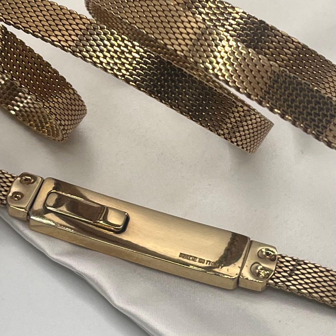 GUCCI☆プレート メッシュベルト メタル ゴールド