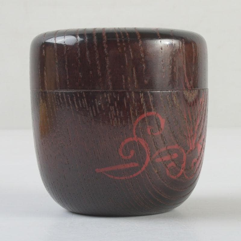 茶道具　漆塗　草渦蒔絵　棗　堀内宗完(兼中斎)極め箱　V　9499