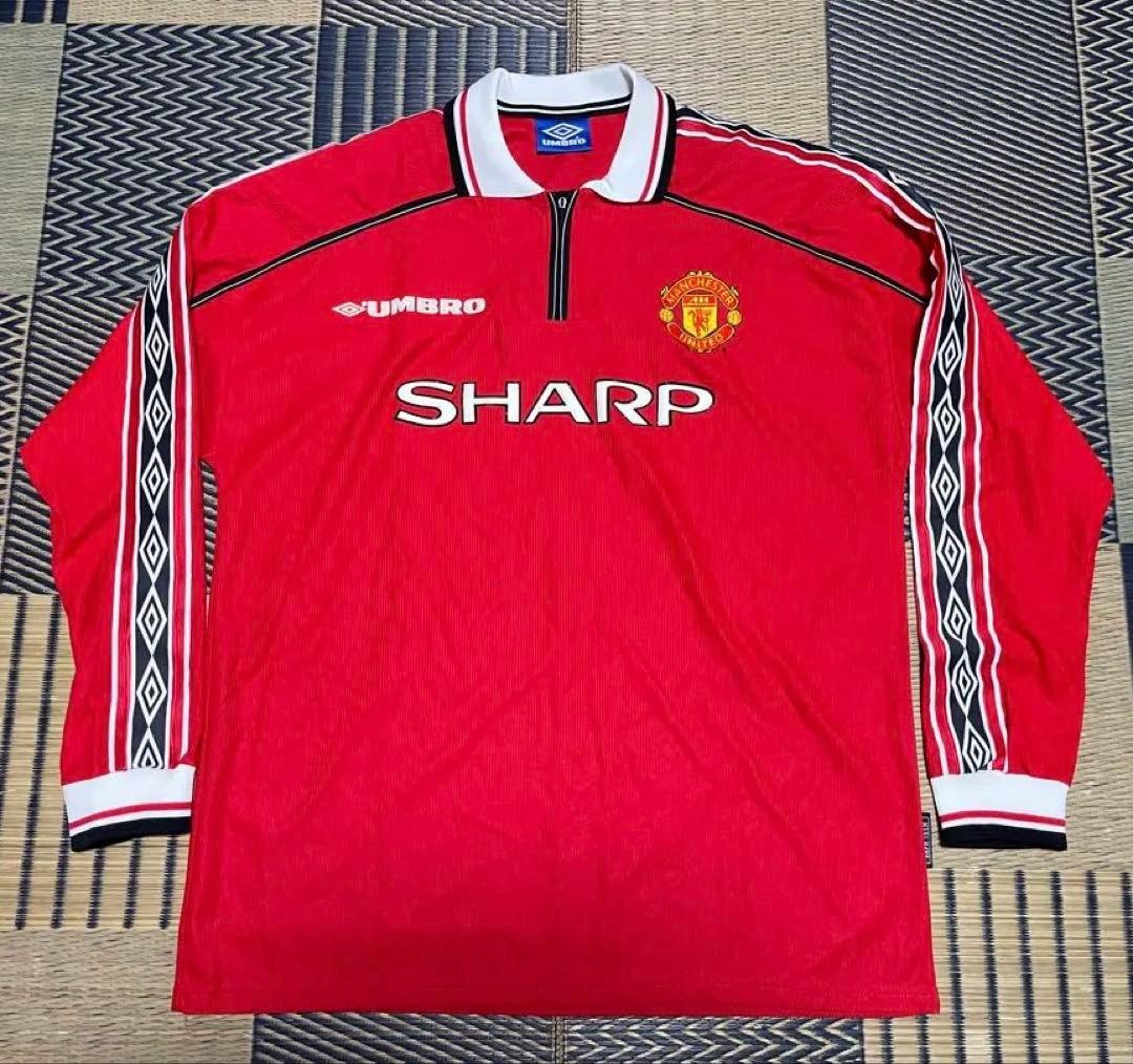 98-00 マンチェスターユナイテッド ホーム 長袖ユニフォーム XL