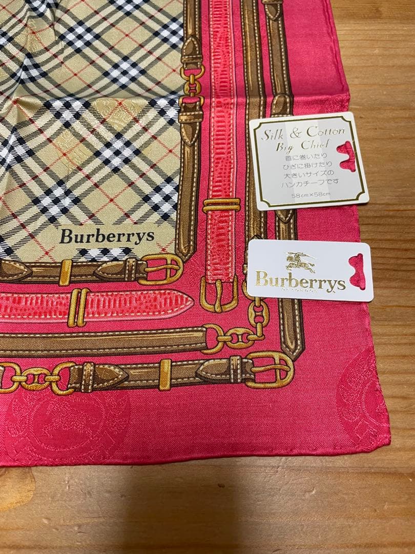 s*y様 シルク&コットンBurberry チェック柄ハンカチーフ4枚セット