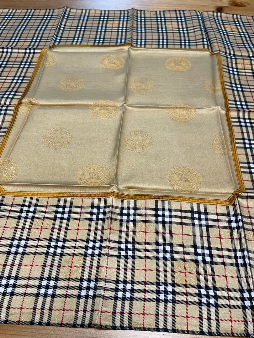 s*y様 シルク&コットンBurberry チェック柄ハンカチーフ4枚セット