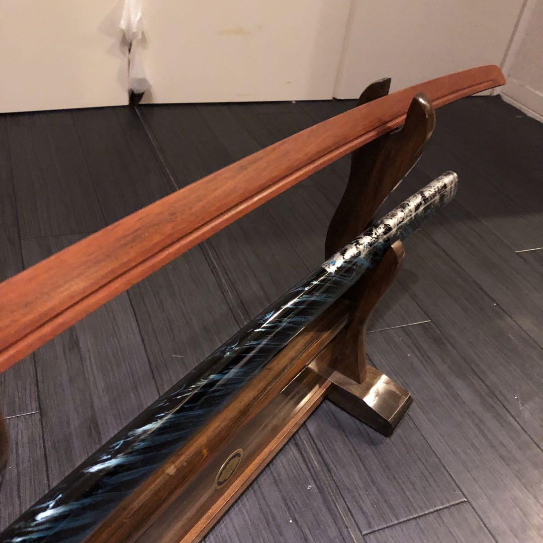 美品　高級模造刀　ローズウッド　木刀　鞘付き木刀　拵え　高級居合刀　白拵え