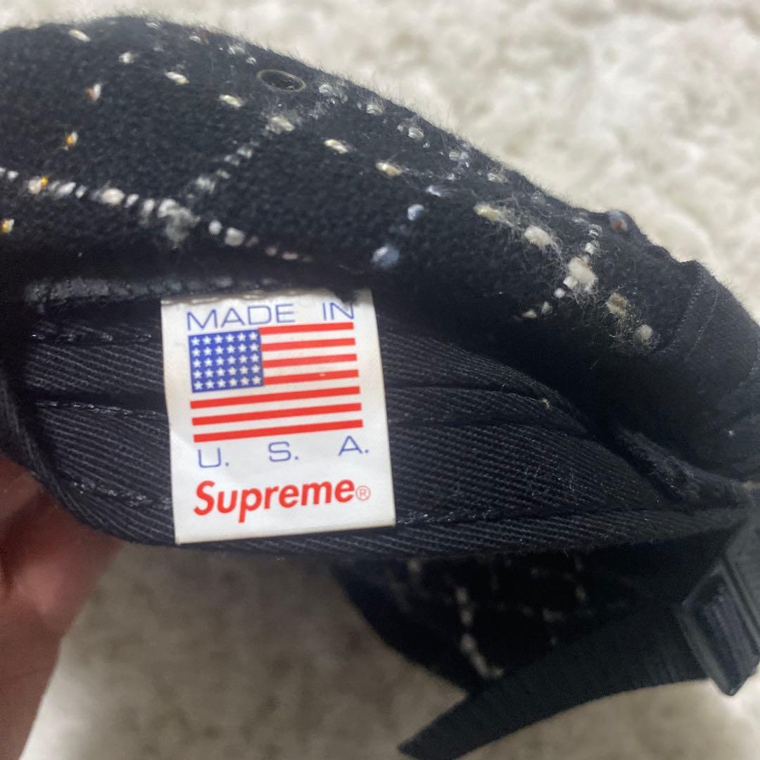 最終値引き］今日まで Supreme チェック柄キャップ 黒