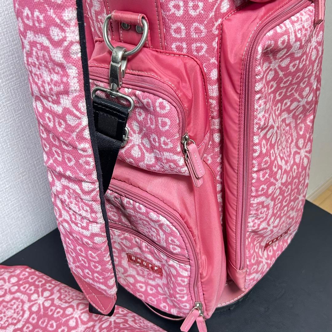 【希少デザイン】ONOFF オノフ キャディバッグ 5分割 総柄 ピンク 9型