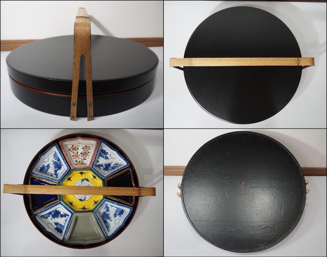 15代永楽善五郎 正全作 オードブル皿 八卦皿 初代 鈴木表朔造 一閑塗 手提盆