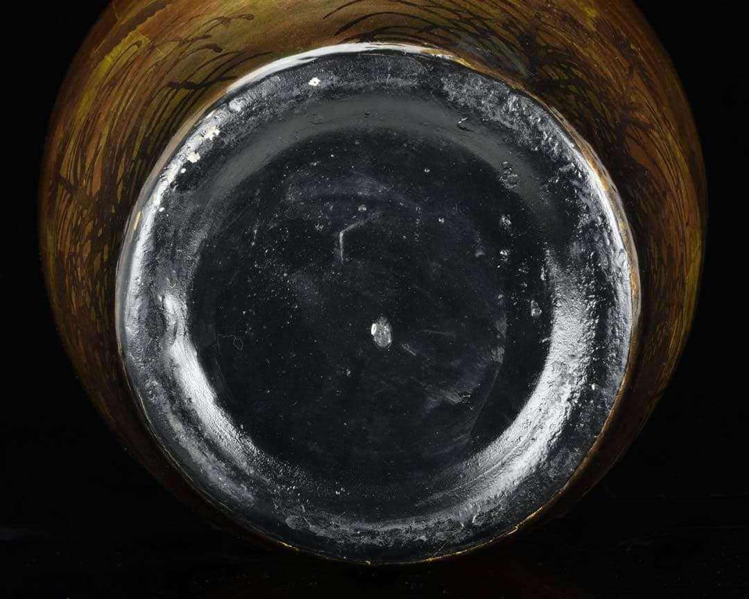 大型 漆塗 金地花瓶 鶴図 秋草文様 高さ62cm 花器 飾壺 古美術品 骨董品