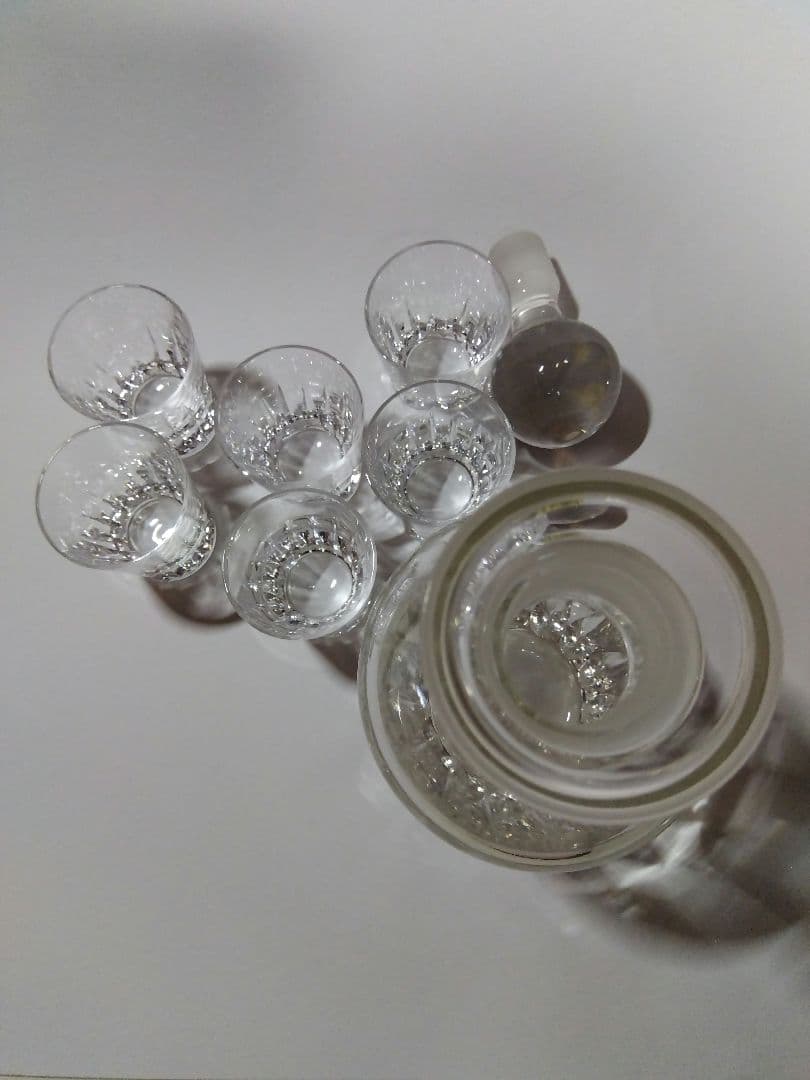 昭和レトロ　未使用　HOYAクリスタル　クリスタルデキャンタ＆ショットグラス