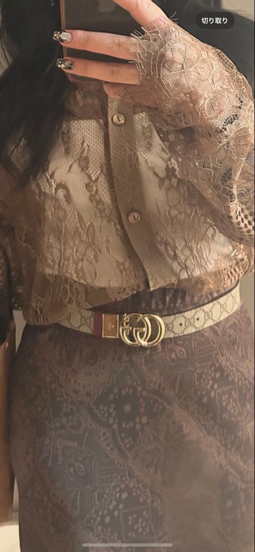 GUCCI GGキャンバス柄 ベルト