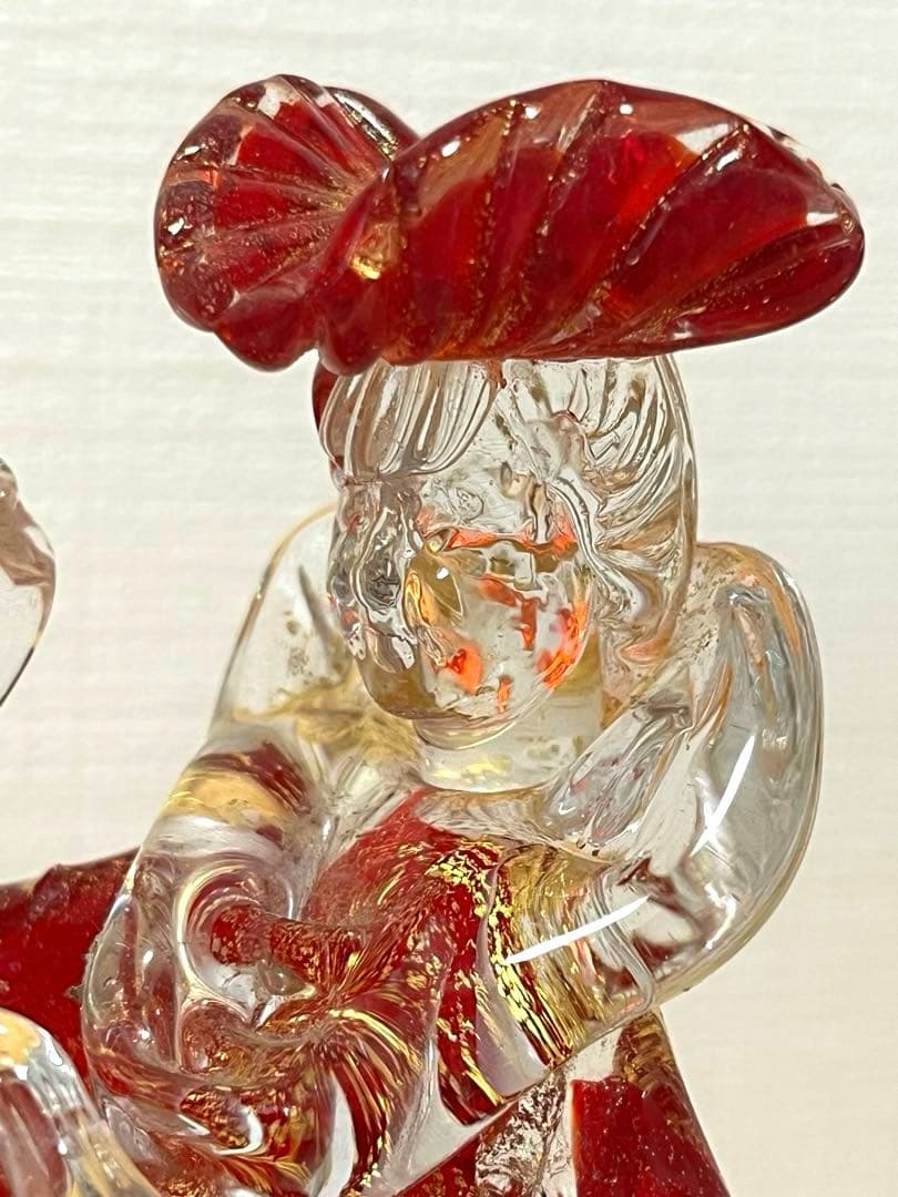 【希少・美品】ベネチアンガラス フィギュリン 人形 ヴェネチアン アンティーク