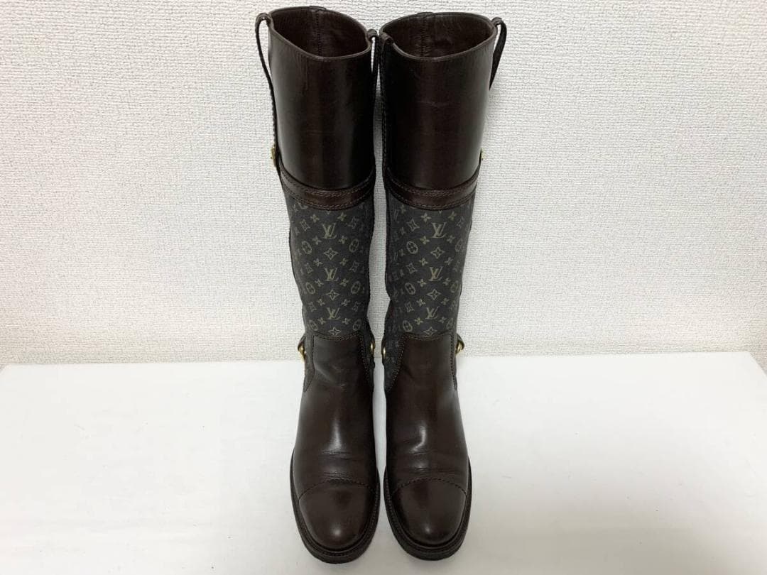 Sam【正規品】極美品 ルイヴィトン モノグラム レザーロングブーツ 35
