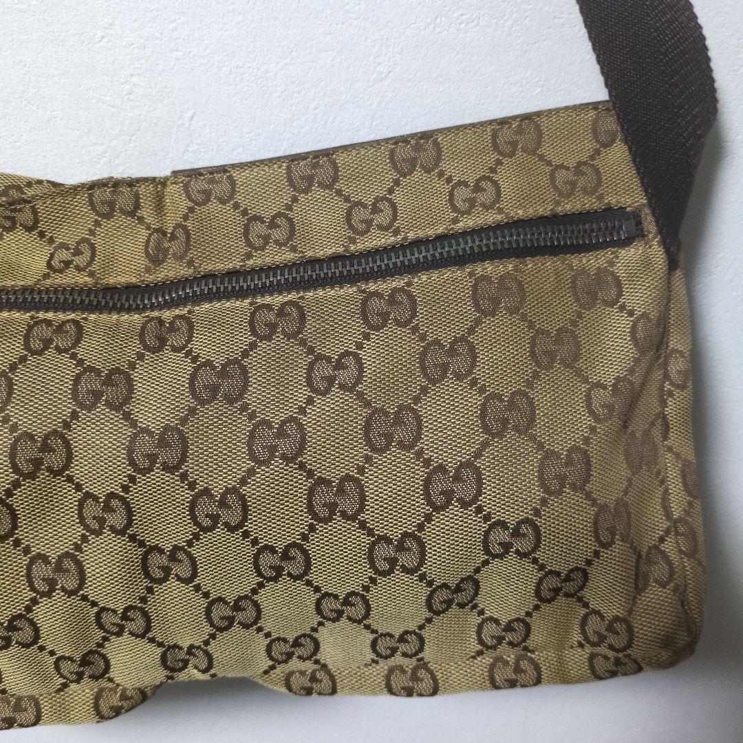 GUCCI グッチ ボディバッグ キャンバス レザー ウエストポーチ 28566