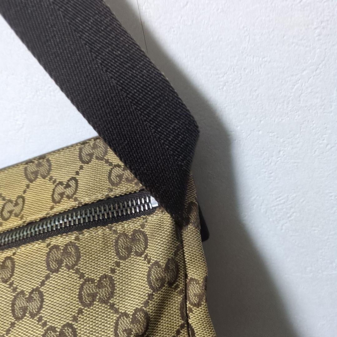 GUCCI グッチ ボディバッグ キャンバス レザー ウエストポーチ 28566