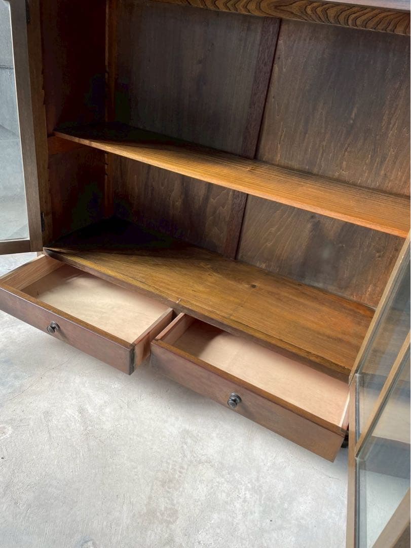 激レア‼️イギリス　アンティーク　丸足　キュリオケース　什器　キャビネット　英国