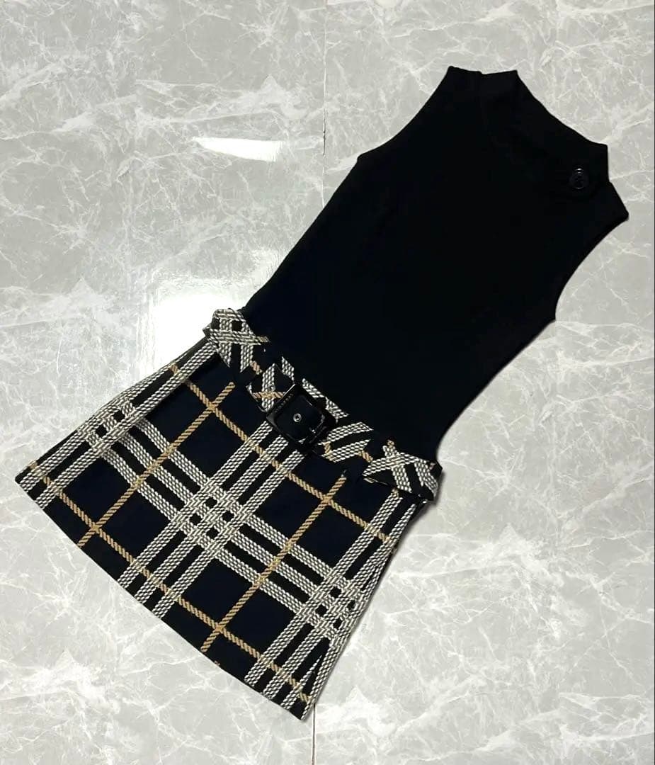 BURBERRY BLUELABEL ニットドッキングワンピース 38