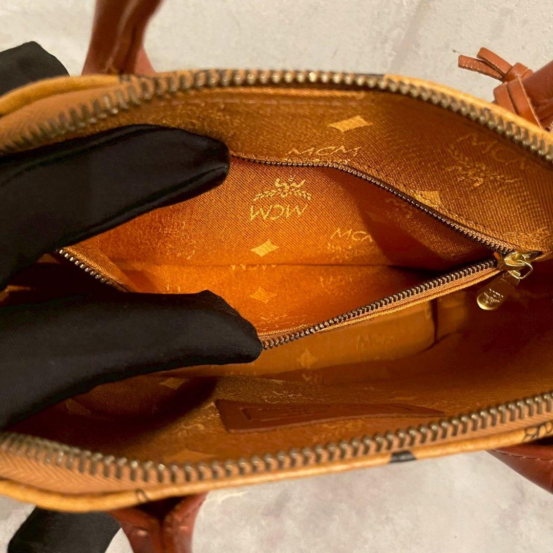 MCM ハンドバッグ ミニボストン ヴィセトス ブラウン 総柄 PVC