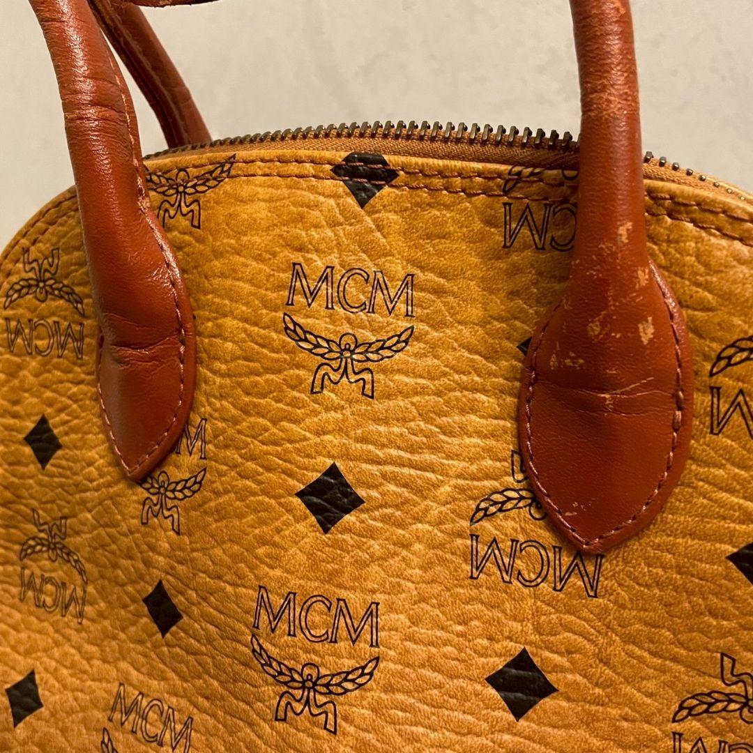 MCM ハンドバッグ ミニボストン ヴィセトス ブラウン 総柄 PVC