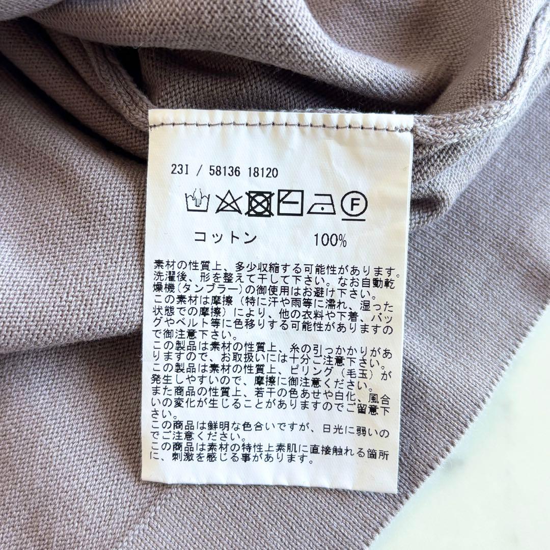 美品✨グランサッソ 12ゲージソフトコットンソリッド クルーネックニット 46