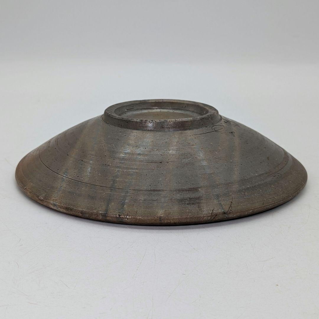 窯元松園 備前焼 金彩窯変皿 共箱 和食器 中皿 金襷 日本料理 レア 希少