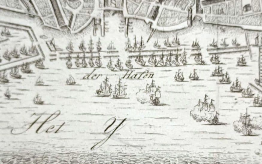 額装品　西洋古地図　1800年頃　アムステルダム都市図