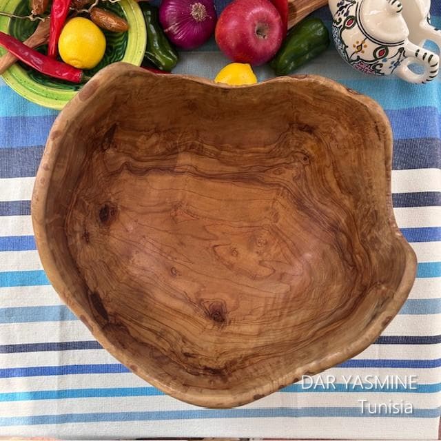 オリーブの木　１点もの　特大ボウル　たたずむ姿が神々しい　約φ32.5cm